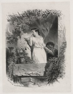 On the Balcony by Celestin Francois Nanteuil