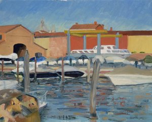 Boatyard, Late Afternoon, Venice, 2022 by Celia Montague