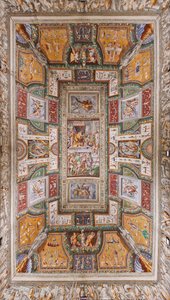 Ceiling of the Sala delle Gesta Rossiane, Rocca dei Rossi, San Secondo, Parma, Italy, c.1570 by Cesare and Jacopo Bertoia and others Baglione