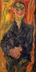 Man in Blue, with a Yellow and Red Background by Chaim Soutine