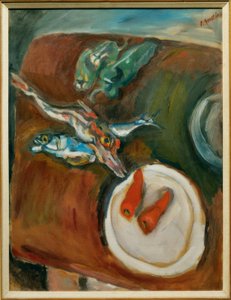 Still Life with Fish, Peppers, and Carrots