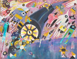 Whimsical Cosmic Birds
