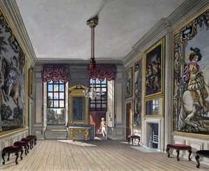 Audience Hall of Queen, Engraving by William James Bennett, From The History of the Royal Residences by Charles (after) Wild
