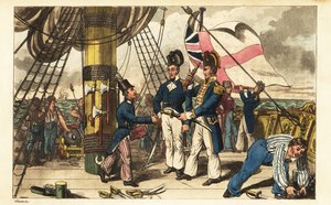 Captain Spring Makes Midshipman Newcome His Aide-de-camp and Hands Him His Sword on the Quarterdeck of HMS Victory