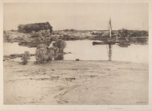 Untitled (River Scene with Boat) by Charles A. Platt