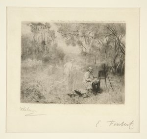 Corot Painting: After Foubert by Charles Albert Waltner