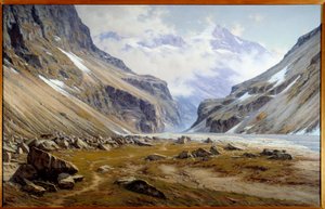 Valley of Veneon at Saint Christophe en Oisans in the Alps by Charles Alexandre Bertier
