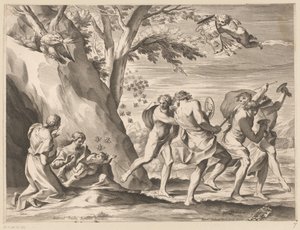 Education of Jupiter with the Coat of Arms of the Barberini Family by Charles Audran