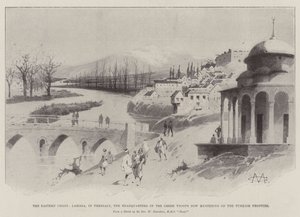 The Eastern Crisis, Larissa, in Thessaly, the Headquarters of the Greek Troops now mustering on the Turkish Frontier by Charles Auguste Loye