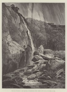 The Falls of Dargle, in the Grounds of Powerscourt House, visited by the Duke and Duchess of York by Charles Auguste Loye