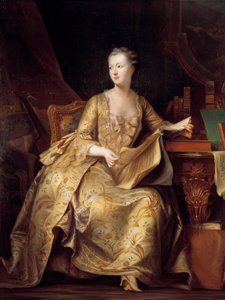 Portrait of Jeanne Antoinette Poisson, Madame de Pompadour, Holding a Score of Music by Charles Auguste Steuben