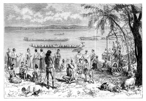 Boat racing on the Mekong, 1895 by Charles Barbant