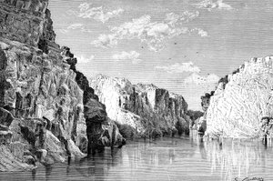 The Gorge of the Marble Rocks, India by Charles Barbant