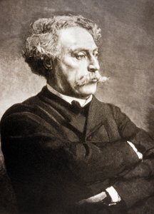 Alexandre Dumas Fils, French writer (engraving) by Charles Baude