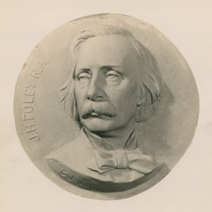 Relief sculpture of sculptor John Henry Foley by Charles Bell Birch