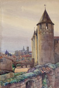 Interior of the city of Carcassonne by Charles Bernier