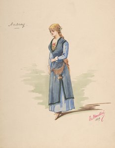 Costume Design for Andrey [a], Descriptive Sheet of Accessories [b], 1889