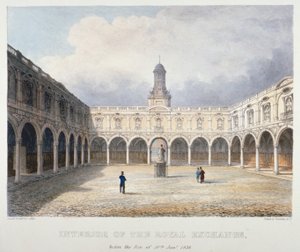 Courtyard of the Royal Exchange, City of London, 1838