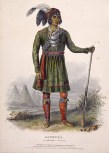 ASSEOLA, A Seminole Leader, from History of the Indian Tribes of North America by Charles Bird King