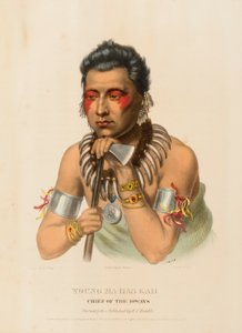 Young Ma-Has-Kah, Chief of the Ioways, from History of the Indian Tribes of North America