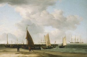 Scene on the Shore, with a War Building on the Horizon by Charles Brooking