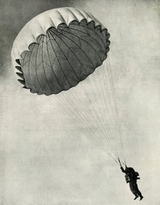 Airman Using a Parachute During the Second World War