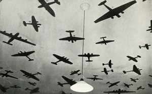 Silhouettes of Military Aircraft at an RAF Training School During the Second World War