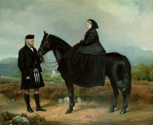 Queen Victoria on Horseback with John Brown