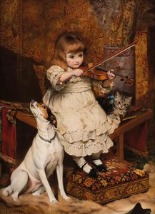 The Little Violinist by Charles Burton Barber