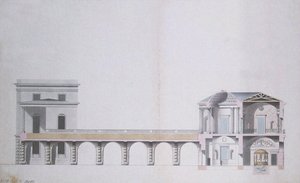 Cross-Section of the Agate Pavilion and Hanging Garden at Tsarskoye Selo, c.1780 by Charles Cameron