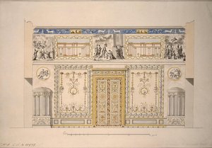 Design for the Lyons Hall Yellow Drawing-Room in the Great Palace of Tsarskoye Selo, Early 1780s