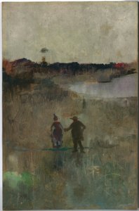 (Landscape with Two Small Figures, Richmond, NSW) by Charles Edward Conder