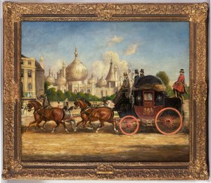 The London-Brighton Mail Coach in Front of the Royal Pavilion, Brighton