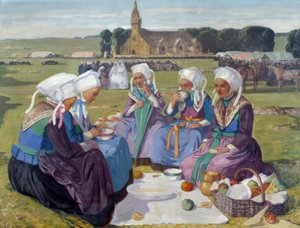 Women of Plougastel at the Pardon of Saint Anne-La-Palud by Charles Cottet