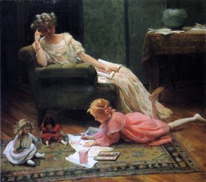 Watching the Child Play, 1909 by Charles Courtney Curran