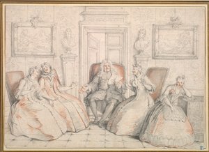 Trissotin Reading to Philaminte, Bélise, and Armande by Charles Coypel