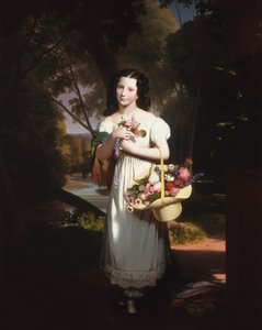 Little Girl with Flowers Amelia Palmer by Charles Cromwell Ingham