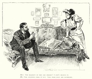 Men Are Heroes - Less Than Half Are Bachelors by Charles Dana Gibson