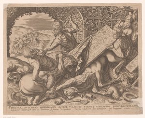 Hercules kills the centaur Eurytion by Charles David