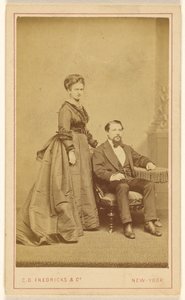 Unidentified Couple: Woman Standing, Man with Vandyke Beard Seated by Charles DeForest Fredricks