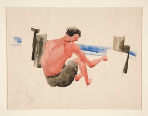 The Artist on the Beach Sketching by Charles Demuth