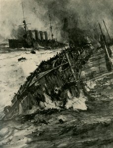 The Sinking of HMS Aboukir, First World War, 22 September 1914 by Charles Dixon