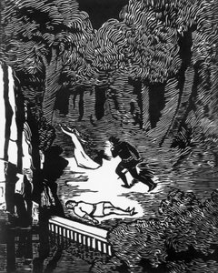 Woodcut for Pelleas and Melisande by Maurice Maeterlinck, published by Claudio Argentieri, Spoleto, Italy by Charles Doudelet