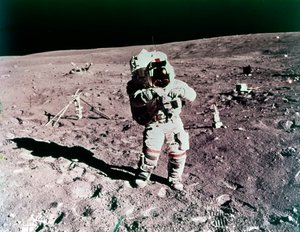 Astronaut John Young on the Lunar Surface, Apollo 16 Mission, April 1972