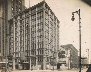 View of Woods Theatre at 54 W. Randolph St., Chicago, c.1900 by Charles E. Barker