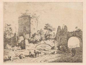Landscape with Ruin of a Tower and a Gate (series title: Prints with Ruins in Landscapes, Cahier de ruines et de paysages)