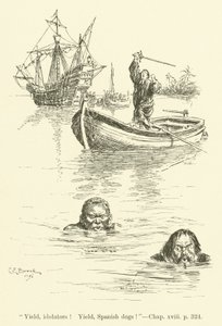 Illustration for Westward Ho! by Charles Kingsley (engraving) by Charles Edmund Brock
