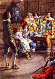 Son announcing that he intends to fight for Parliament during the English Civil War