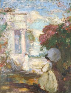 Lyrical Landscape with Two Figures in Nineteenth Century Dress by Charles Edward Conder