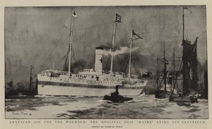 American Aid for the Wounded, the Hospital Ship Maine Lying off Gravesend